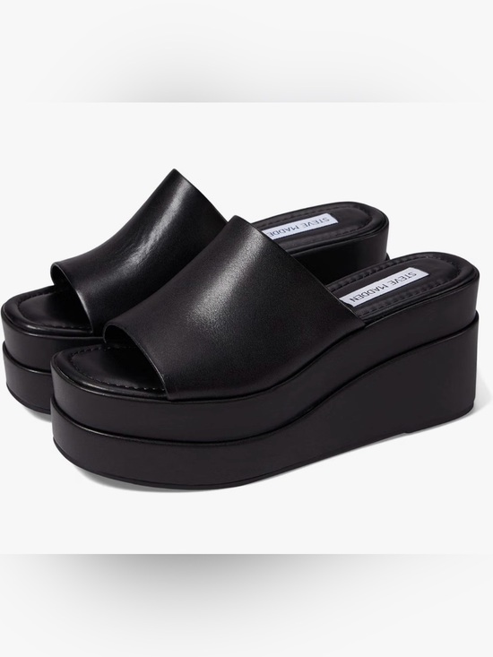 Steve Madden Shoes - Steve Madden Black Chunky Platform Slide Sandals